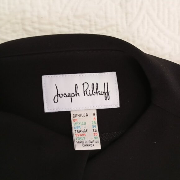 Joseph Ribkoff Black Laser-Cut Asymmetrical Jacket Button Detail Womens Size 6 - Picture 4 of 11